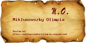 Miklusovszky Olimpia névjegykártya
